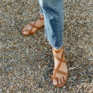 Jenni Kayne Strappy Oiled Leather Sandals in Walnut 41